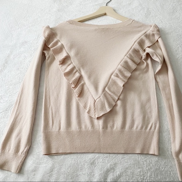 Gap Pale Pink Ruffles Front Sweater - Picture 8 of 11